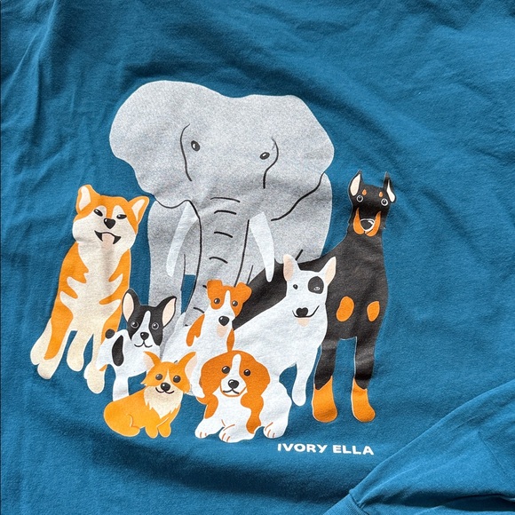 Ivory Ella Teal Animal Friends Long Sleeve Tee - Picture 2 of 5